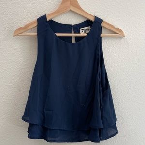 SMYM King Crop Top in Rich Navy Crisp